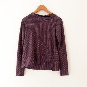 Prana Striped Athletic Long Sleeve Top, Size Small